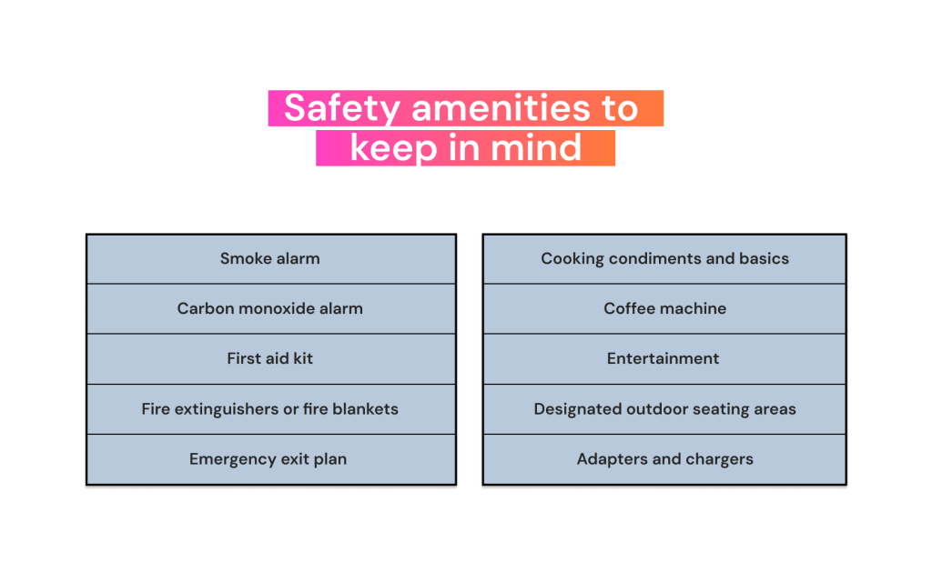 List of safety amenities Airbnb hosts should keep in mind