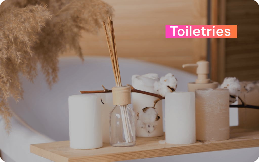 Image of bathroom with a set of toiletries