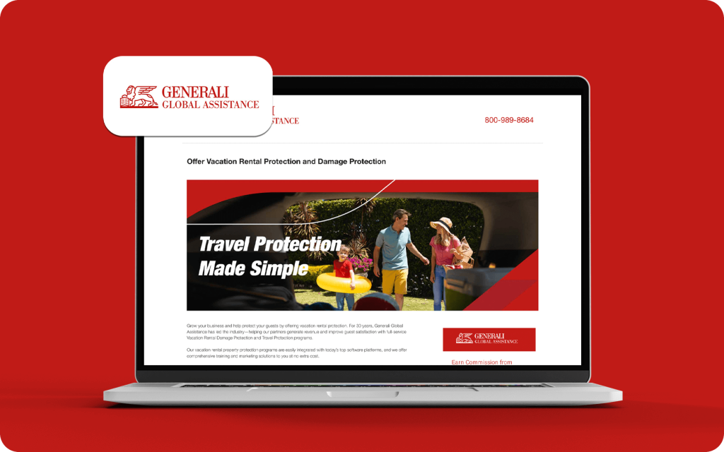 This image shows a laptop with the Generali homepage open